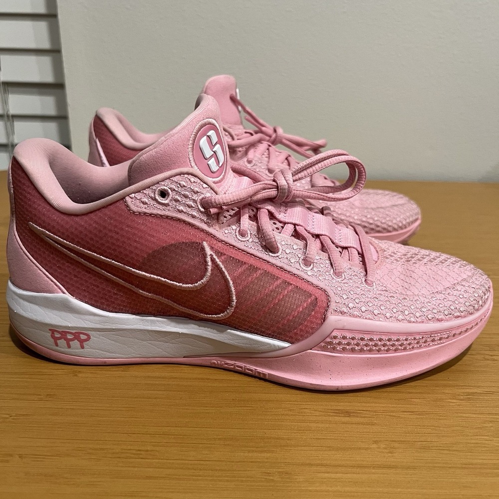 Sabrina 1 Nike By You Basketball Sneakers Shoes Pink White W 10.5 M 9 Custom